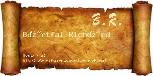 Bártfai Richárd névjegykártya